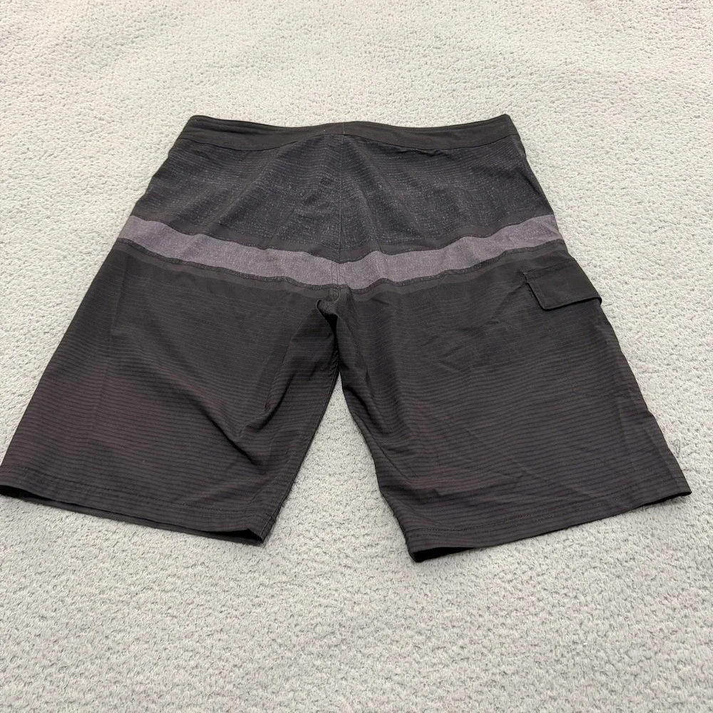 Ocean Pacific Board Shorts Mens 36 OPFlex 4-Way Stretch Black Striped